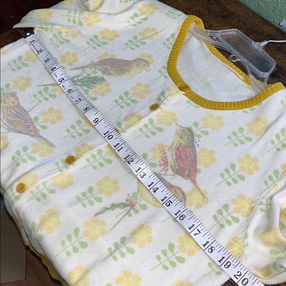 Vintage Bird and Flower Cardigan Sweater - Picture 7 of 8